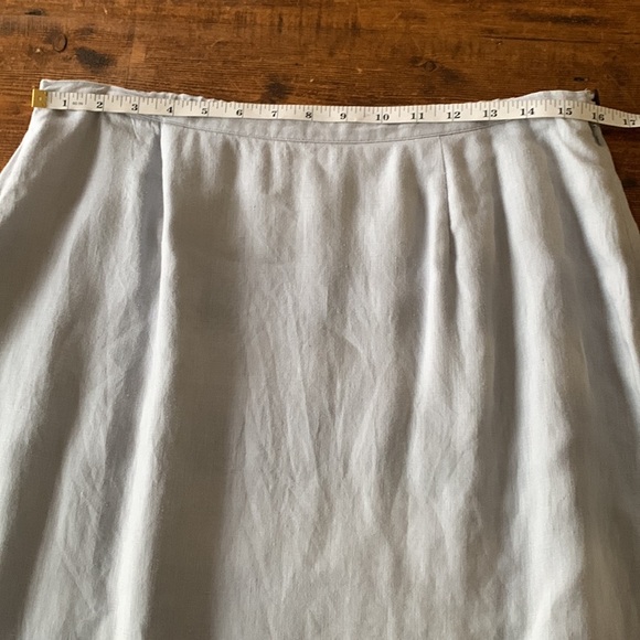 J Jill 100% Linen Soft Gray Double Layered Lagenlook Maxi Coastal Skirt Sz 14 - Picture 8 of 11